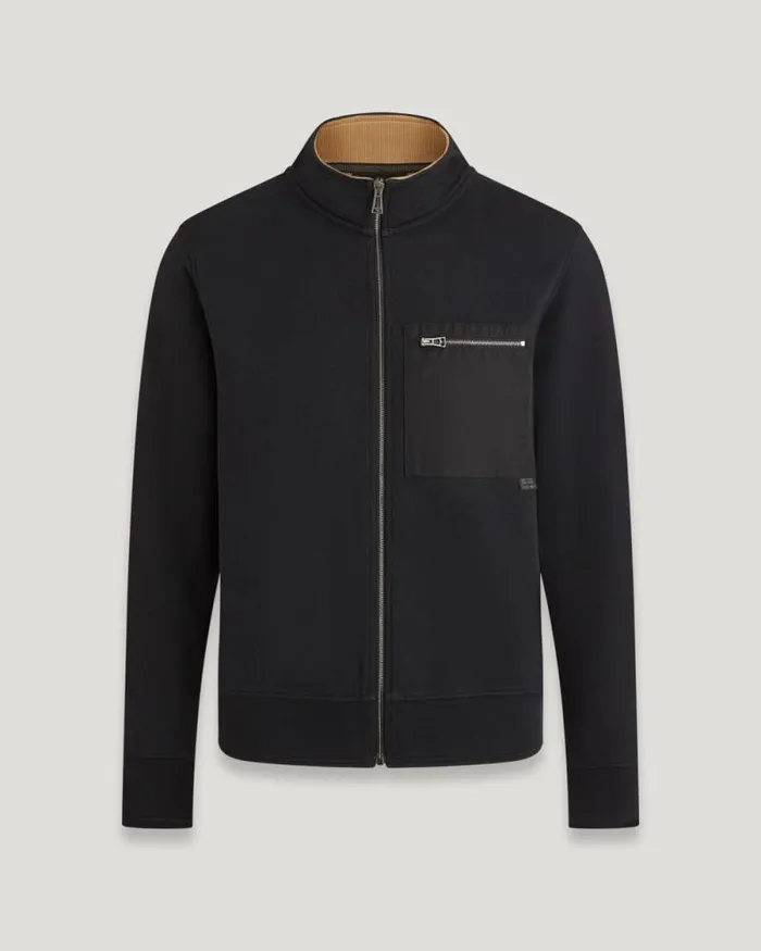 Hoodies and Sweatshirts Men Belstaff Centenary Full Zip Sweatshirt Black