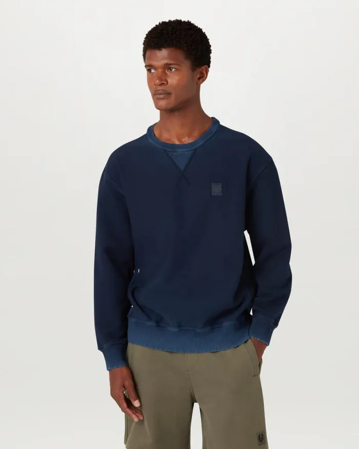 Hoodies and Sweatshirts Men Belstaff Hockley Crewneck Sweatshirt Insignia Blue Hoodies and Sweatshirts Men Belstaff Hockley Crewneck Sweatshirt Insignia Blue
