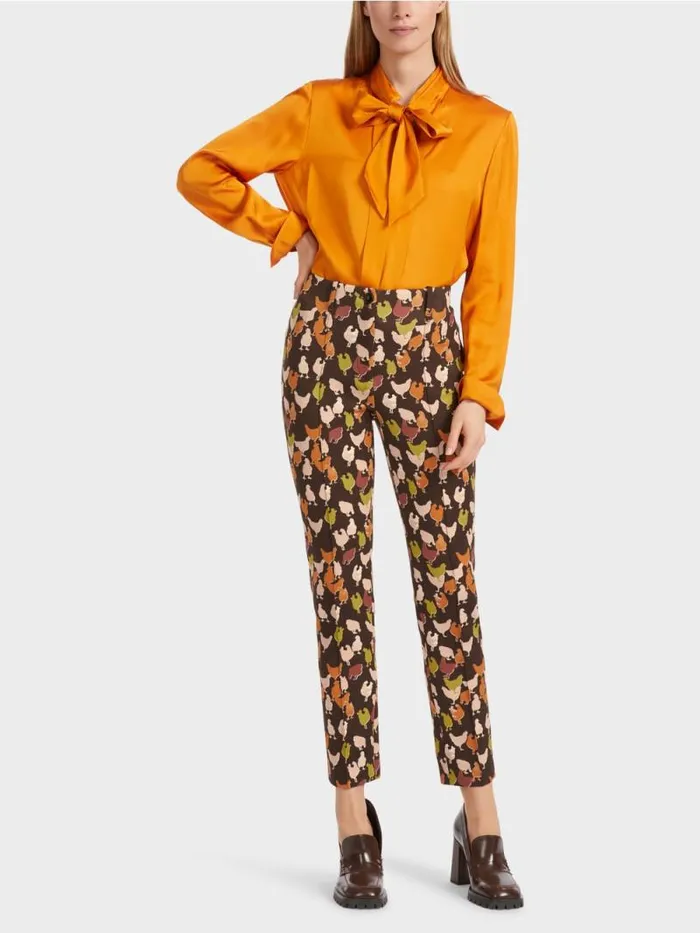 Hosen Damen Marc Cain Pants SYDNEY Im HhnerPrint Dark Wood