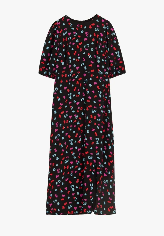 Hush Dresses Women Grace Midi Dress Floral Heart Blackmulti