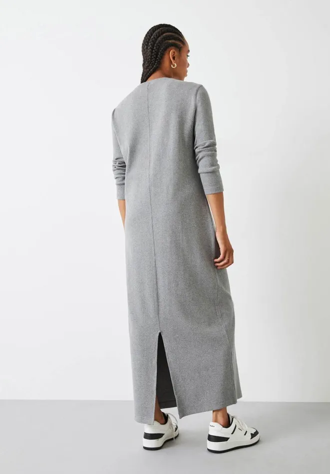 Hush Dresses Women Mel Ribbed Maxi Jersey Dress Mid Grey Marl
