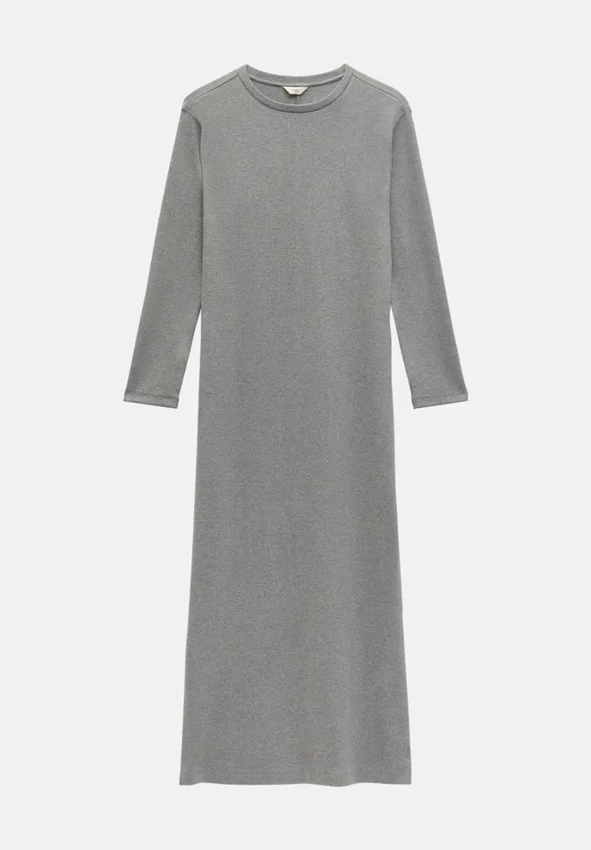 Hush Dresses Women Mel Ribbed Maxi Jersey Dress Mid Grey Marl