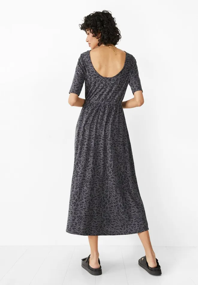 Hush Dresses Women Nelly Jersey Midi Dress Floral Animal Greyblack