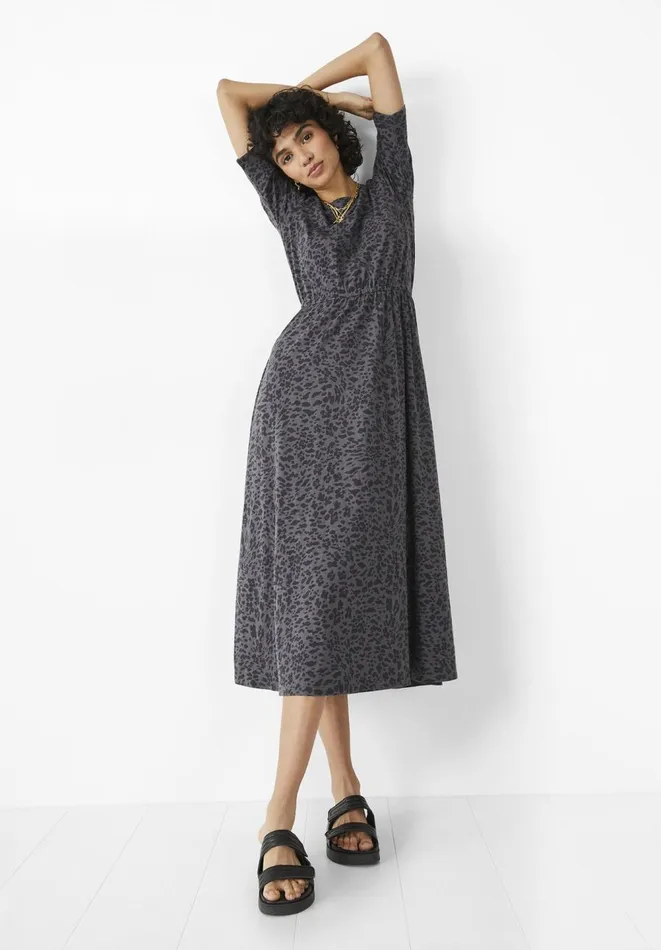 Hush Dresses Women Nelly Jersey Midi Dress Floral Animal Greyblack