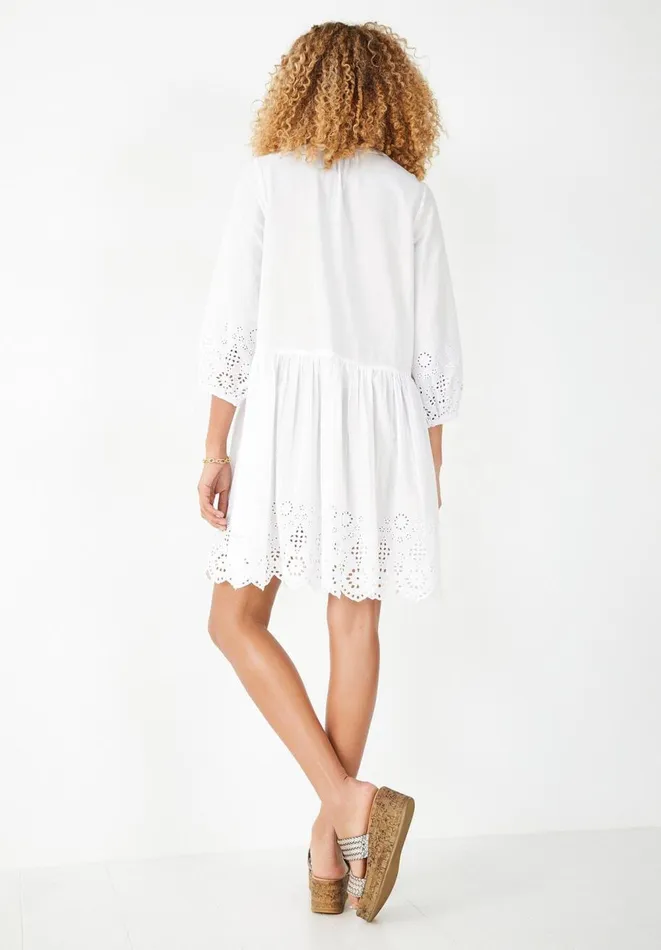 Hush Dresses Women Soleil Broderie Smock Dress White
