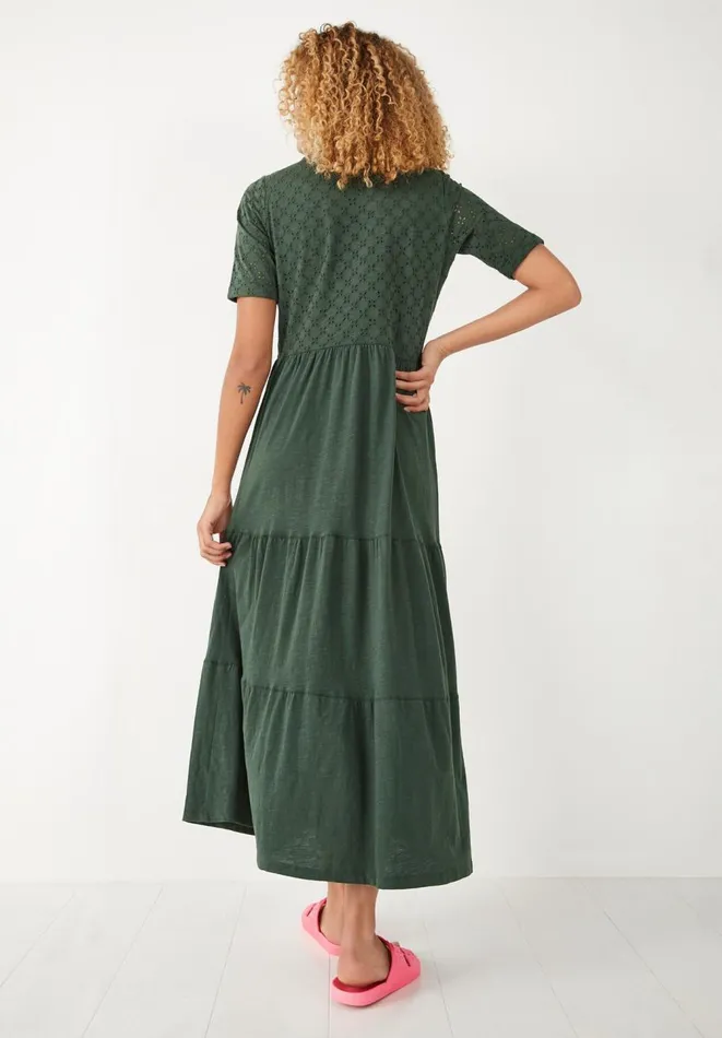 Hush Dresses Women Thalia Broderie Midi Dress Darkest Green
