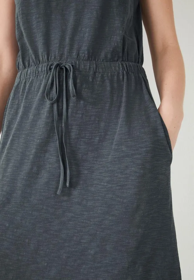 Hush Dresses Women VNeck Midi Jersey Dress Washed Black