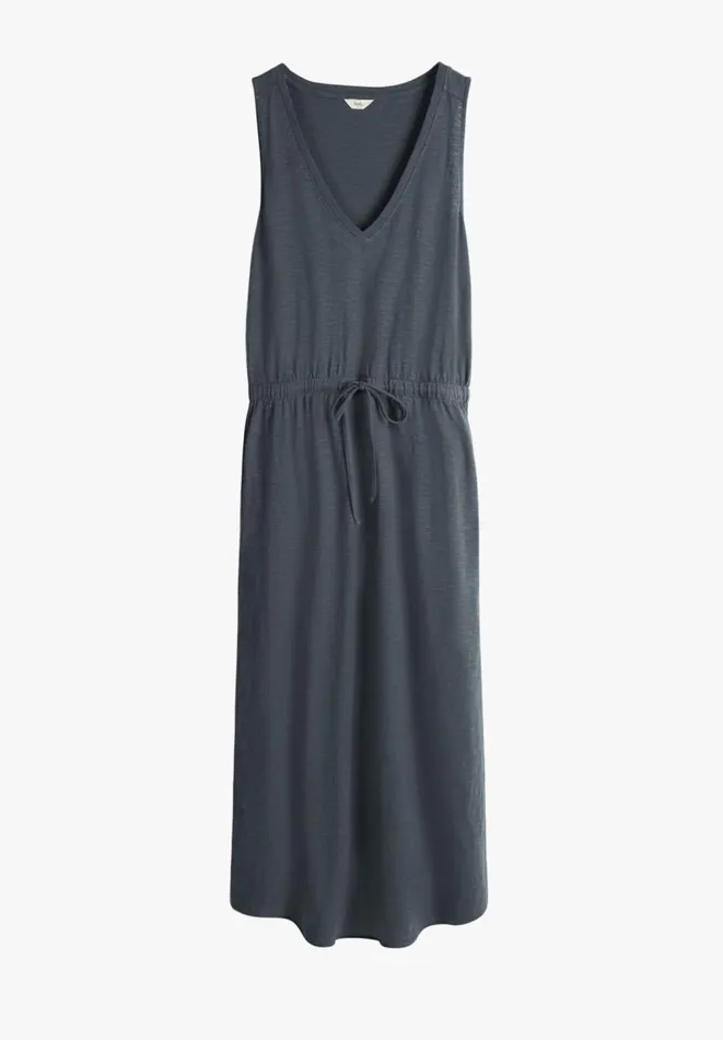 Hush Dresses Women VNeck Midi Jersey Dress Washed Black