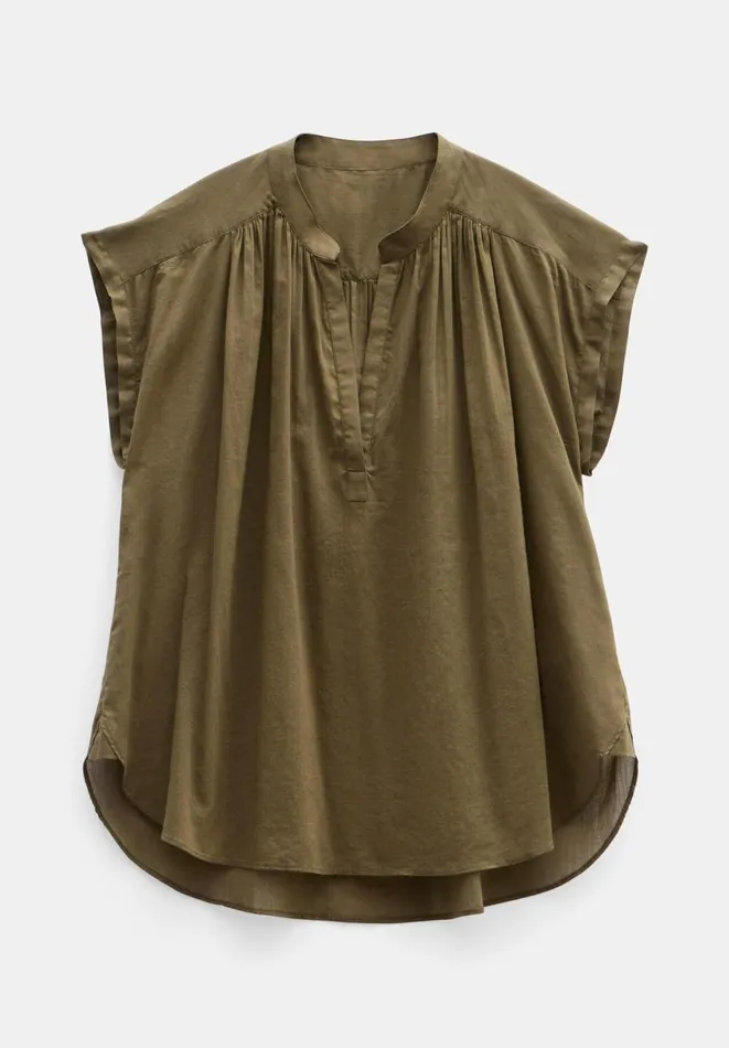 Hush Shirts and Blouses Women Viola Sleeveless Cotton Shirt Olive