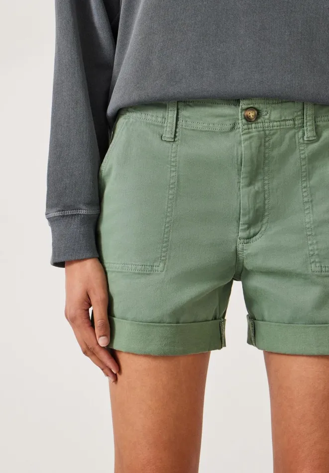 Hush Shorts Women Chino Shorts Washed Green Hush Shorts Women Chino Shorts Washed Green