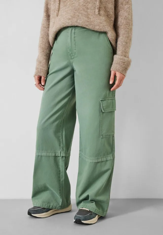 Hush Trousers Women Tulsy Wide Cargo Trousers Green Hush Trousers Women Tulsy Wide Cargo Trousers Green