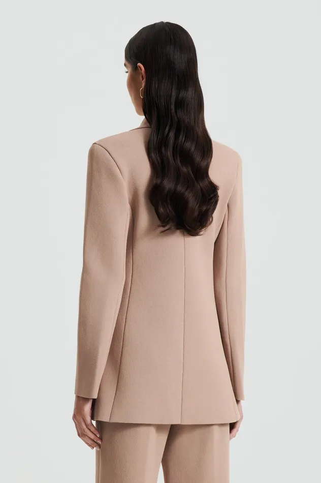Jackets Scanlan Theodore Women CREPE KNIT TAILORED BLAZER OAT Jackets Scanlan Theodore Women CREPE KNIT TAILORED BLAZER OAT
