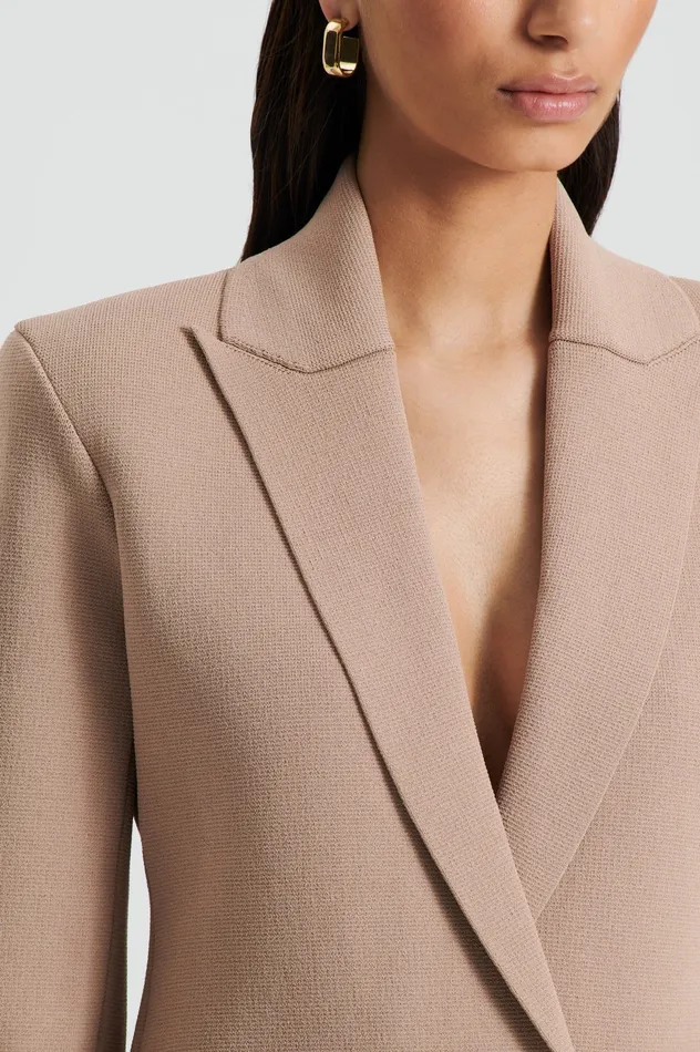 Jackets Scanlan Theodore Women CREPE KNIT TAILORED BLAZER OAT Jackets Scanlan Theodore Women CREPE KNIT TAILORED BLAZER OAT