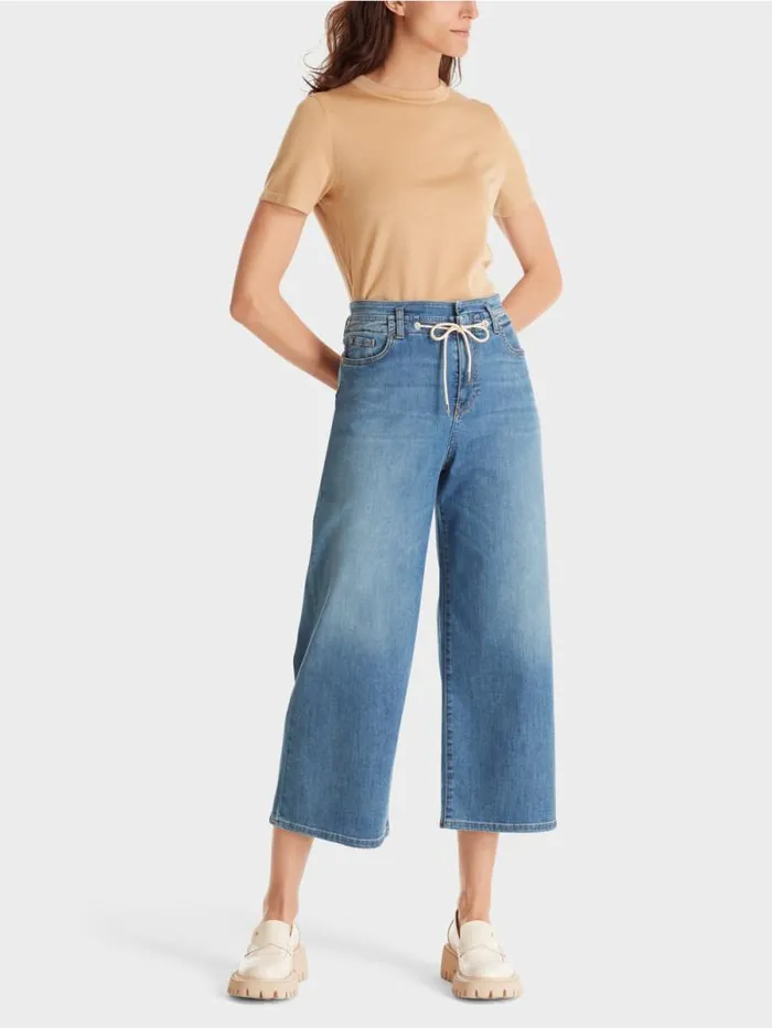 Jeans Damen Marc Cain Jeans WYLIE Mit Kordel Blue Denim