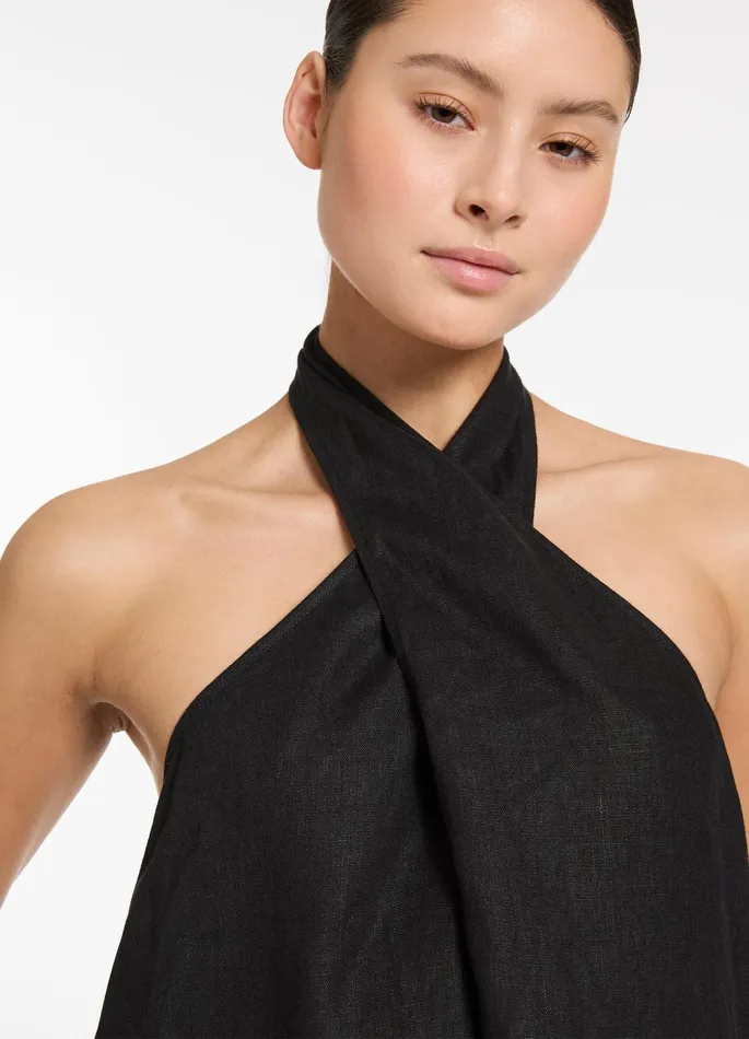 Jetset Low Back Halter Dress Black Women JETS Australia Dresses and Kaftans