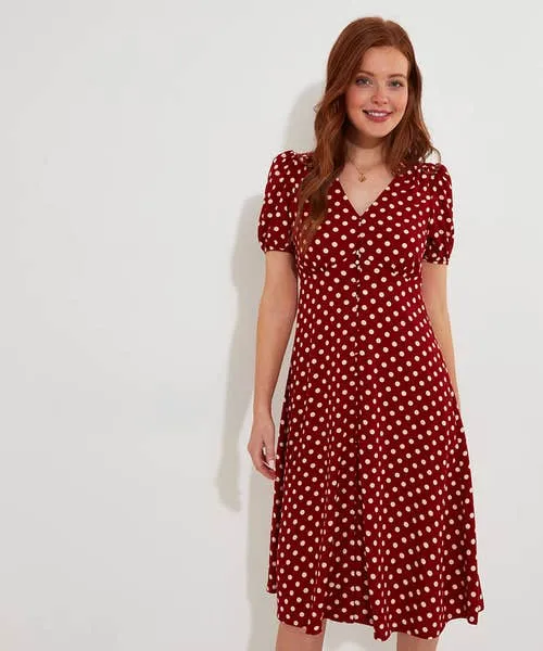 Joebrowns Dresses Apparel Perfectly Polka Dress Berry