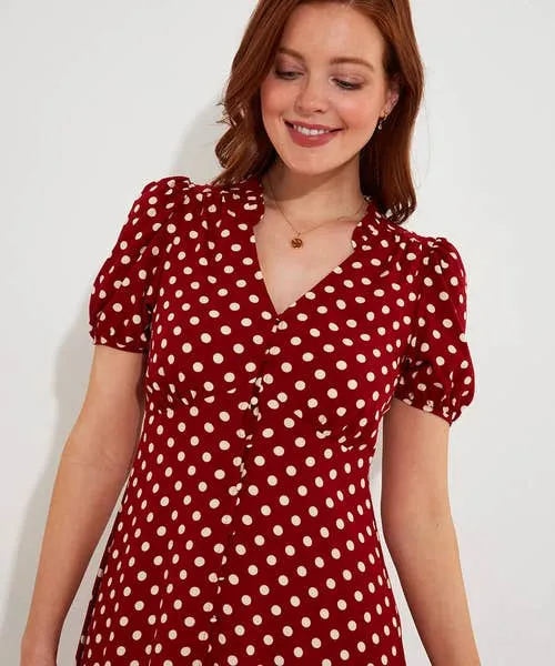 Joebrowns Dresses Apparel Perfectly Polka Dress Berry Joebrowns Dresses Apparel Perfectly Polka Dress Berry