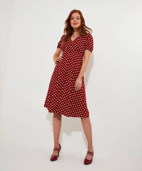 Joebrowns Dresses Apparel Perfectly Polka Dress Berry Joebrowns Dresses Apparel Perfectly Polka Dress Berry