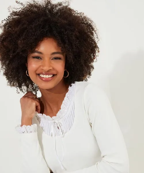 Joebrowns Tops Tunics and Blouses Apparel Trixie Collar Detail Top BlueCream Joebrowns Tops Tunics and Blouses Apparel Trixie Collar Detail Top BlueCream