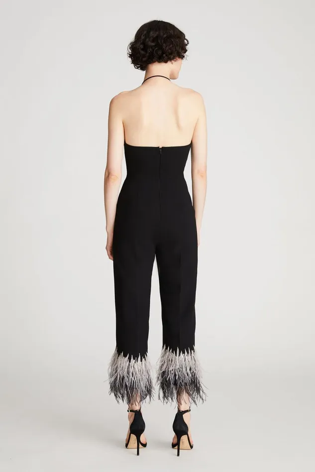 Jumpsuits Women Halston Kaitlyn Jumpsuit In Moss Crepe Black Jumpsuits Women Halston Kaitlyn Jumpsuit In Moss Crepe Black