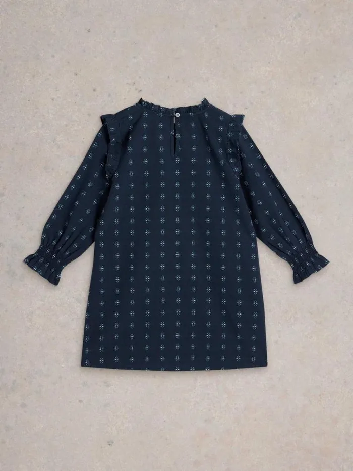 Kids Camille Dobby Frill Dress Dark Navy White Stuff Dresses and Skirts Kids Camille Dobby Frill Dress Dark Navy White Stuff Dresses and Skirts