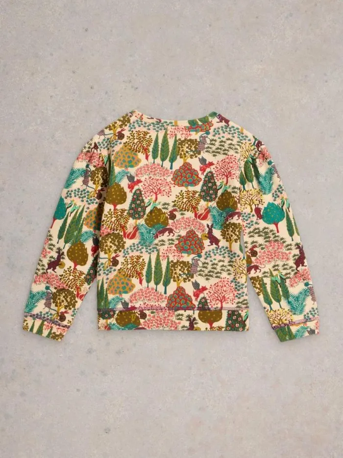 Kids Kids Sadie Woodland Crew Neck Sweat Natural Print White Stuff Knitwear Kids Kids Sadie Woodland Crew Neck Sweat Natural Print White Stuff Knitwear