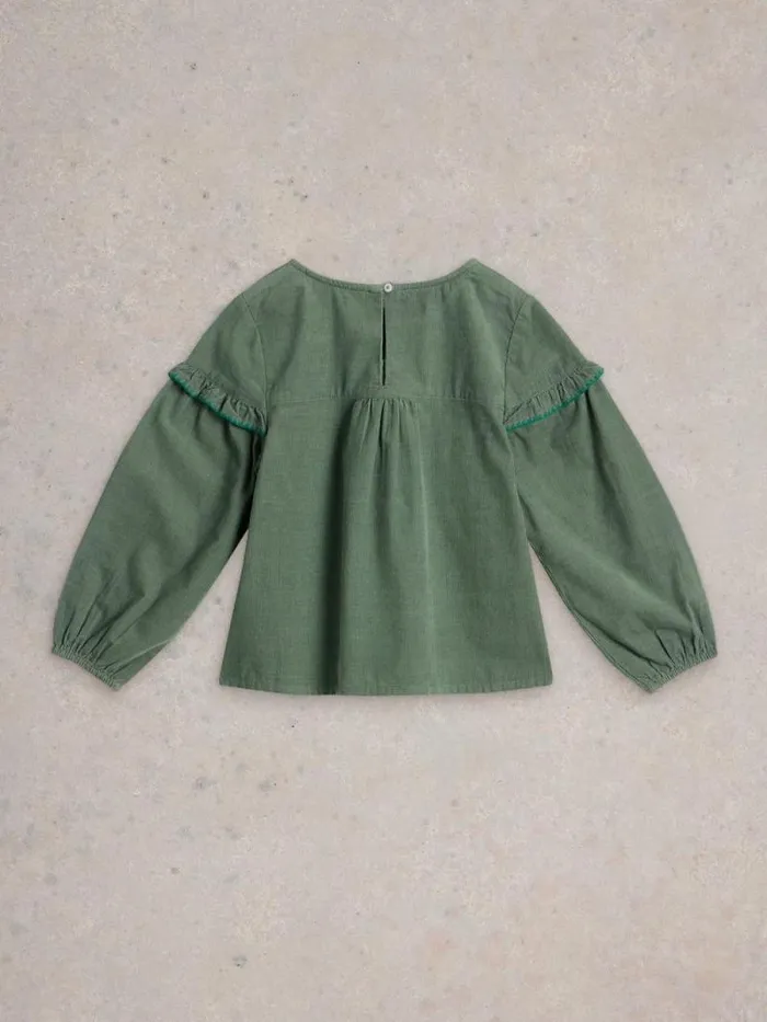 Kids LS Embroidered Needlecord Top Light Teal White Stuff Tops Kids LS Embroidered Needlecord Top Light Teal White Stuff Tops