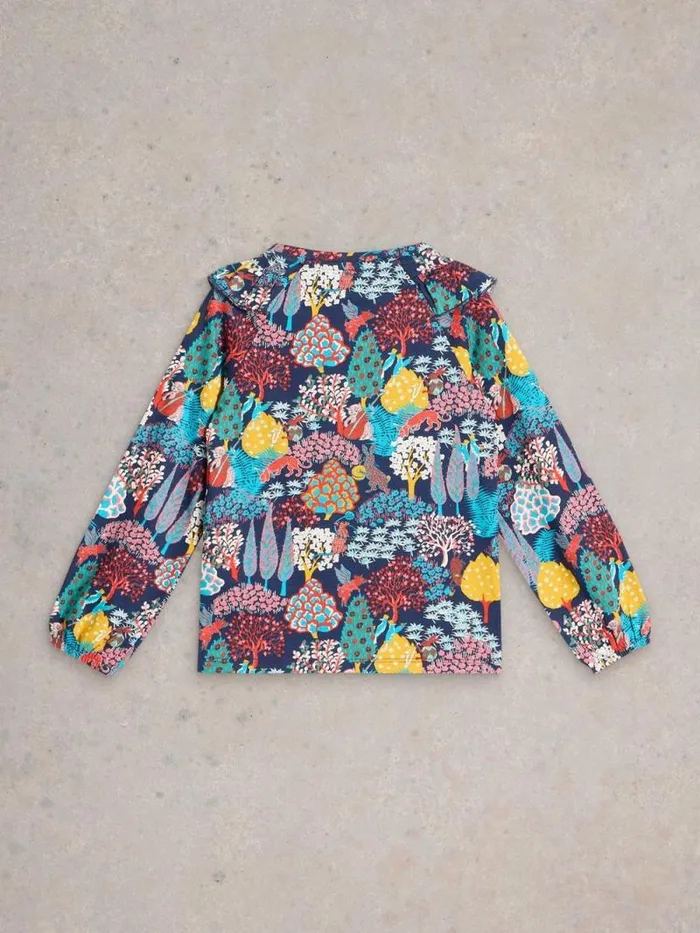 Kids LS Woodland Print Tee Navy Print White Stuff Tops Kids LS Woodland Print Tee Navy Print White Stuff Tops