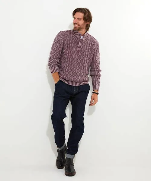 Knitwear Joebrowns Apparel Cool In Cable Funnel Mauve Knitwear Joebrowns Apparel Cool In Cable Funnel Mauve