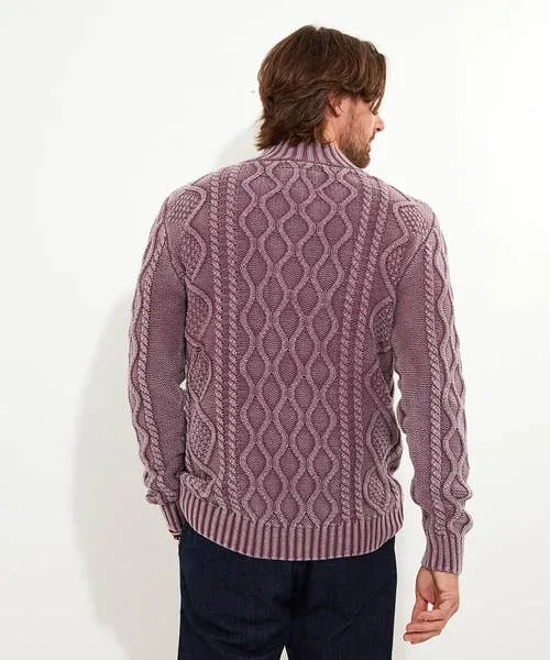 Knitwear Joebrowns Apparel Cool In Cable Funnel Mauve Knitwear Joebrowns Apparel Cool In Cable Funnel Mauve