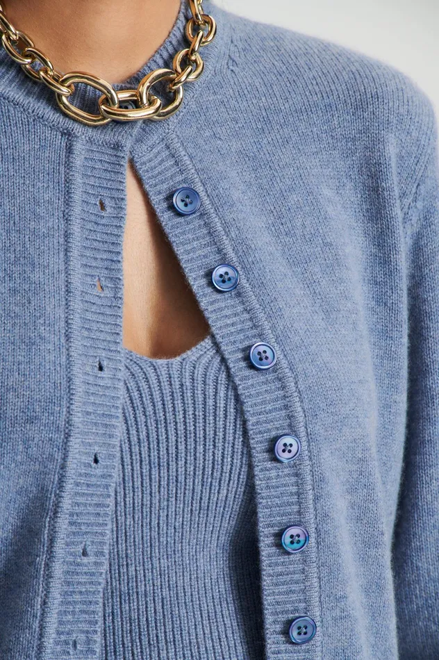 Knitwear Women Scanlan Theodore CASHMERE CARDIGAN DENIM