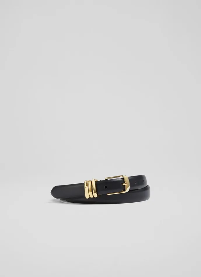 LKBennett Belts Women Georgette Black Leather Belt