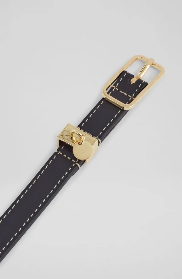 LKBennett Belts Women Molly Black Leather Skinny Belt LKBennett Belts Women Molly Black Leather Skinny Belt