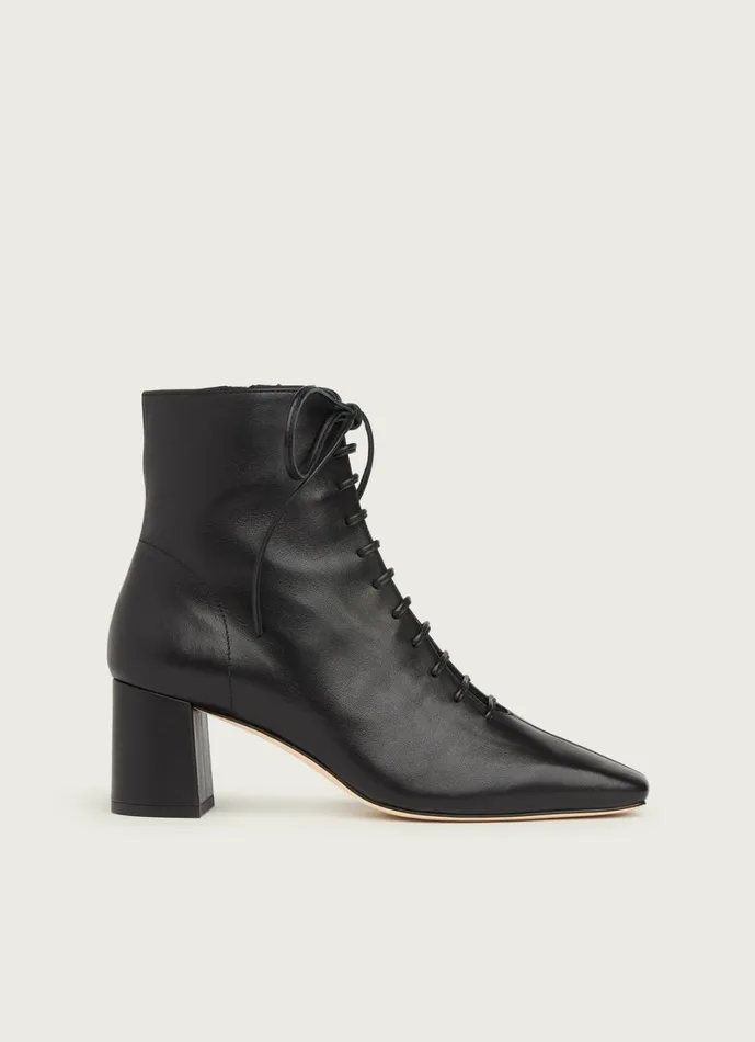 LKBennett Boots Women Arabella Black Leather LaceUp Ankle Boots