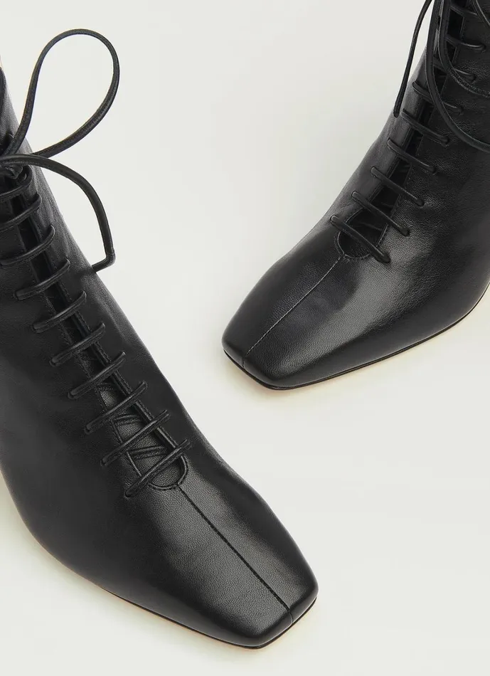 LKBennett Boots Women Arabella Black Leather LaceUp Ankle Boots LKBennett Boots Women Arabella Black Leather LaceUp Ankle Boots