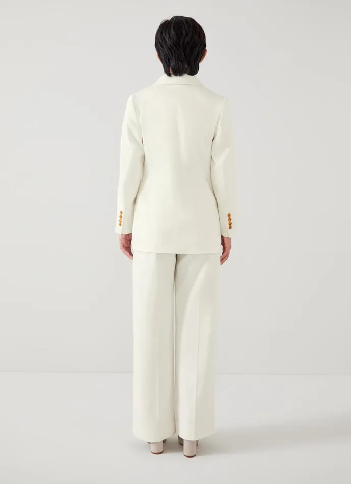 LKBennett Coats and Jackets Women Avery Petite Cream Italian Cotton Jacket LKBennett Coats and Jackets Women Avery Petite Cream Italian Cotton Jacket