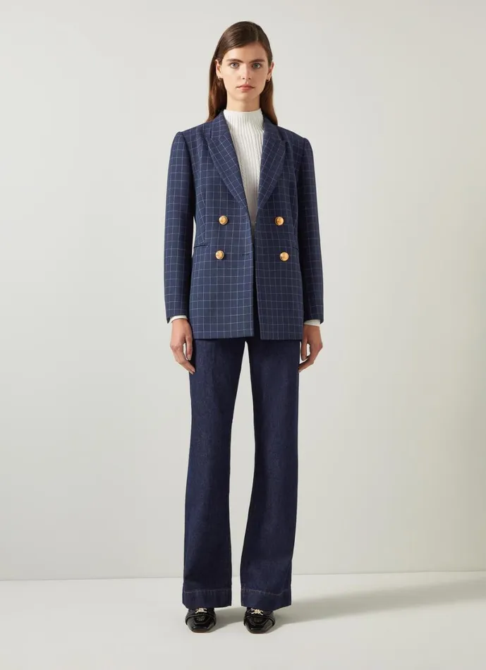 LKBennett Coats and Jackets Women Mariner Midnight and Ivory Tailored Jacket LKBennett Coats and Jackets Women Mariner Midnight and Ivory Tailored Jacket