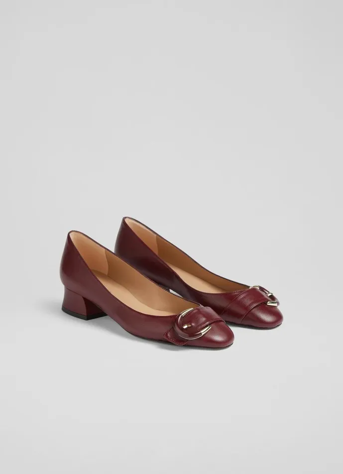 LKBennett Court Shoes Women Cici Bordeaux Casual Resin Buckle Court LKBennett Court Shoes Women Cici Bordeaux Casual Resin Buckle Court