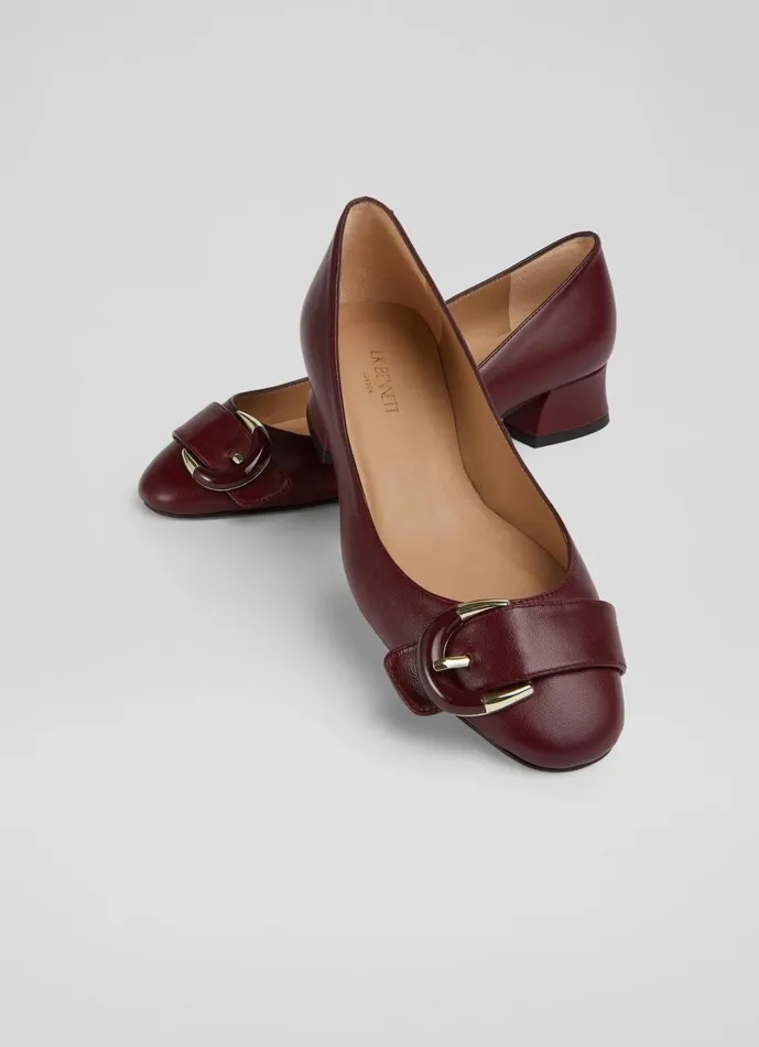 LKBennett Court Shoes Women Cici Bordeaux Casual Resin Buckle Court LKBennett Court Shoes Women Cici Bordeaux Casual Resin Buckle Court