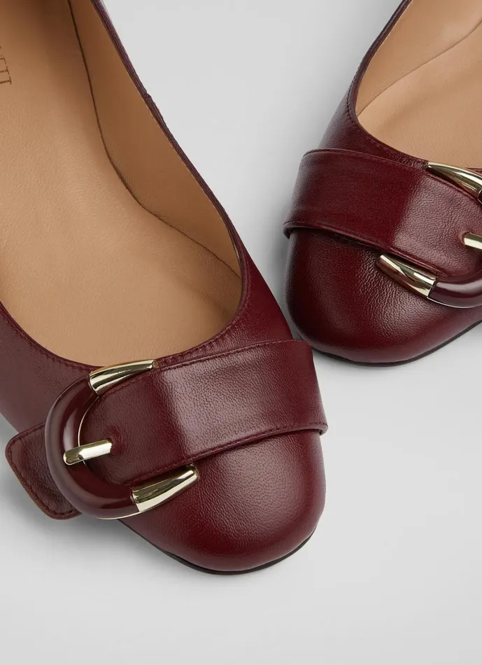 LKBennett Court Shoes Women Cici Bordeaux Casual Resin Buckle Court LKBennett Court Shoes Women Cici Bordeaux Casual Resin Buckle Court