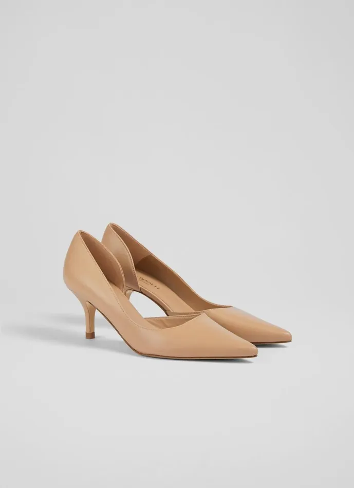 LKBennett Court Shoes Women Hazel Beige Leather D039Orsay Courts LKBennett Court Shoes Women Hazel Beige Leather D039Orsay Courts
