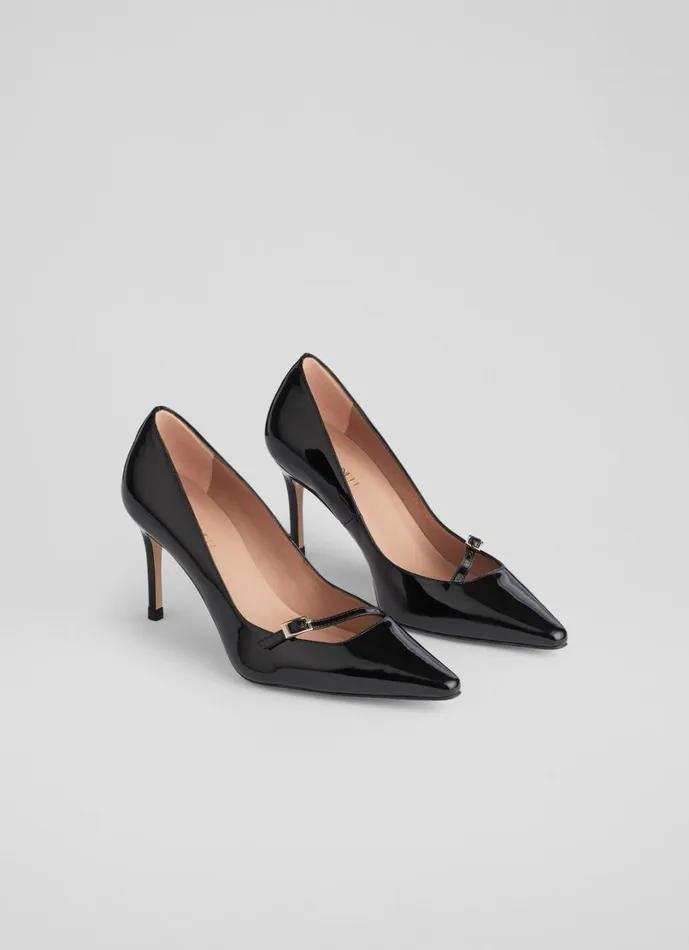 LKBennett Court Shoes Women Larna Black Leather Fine Strap Buckle Court Shoes LKBennett Court Shoes Women Larna Black Leather Fine Strap Buckle Court Shoes