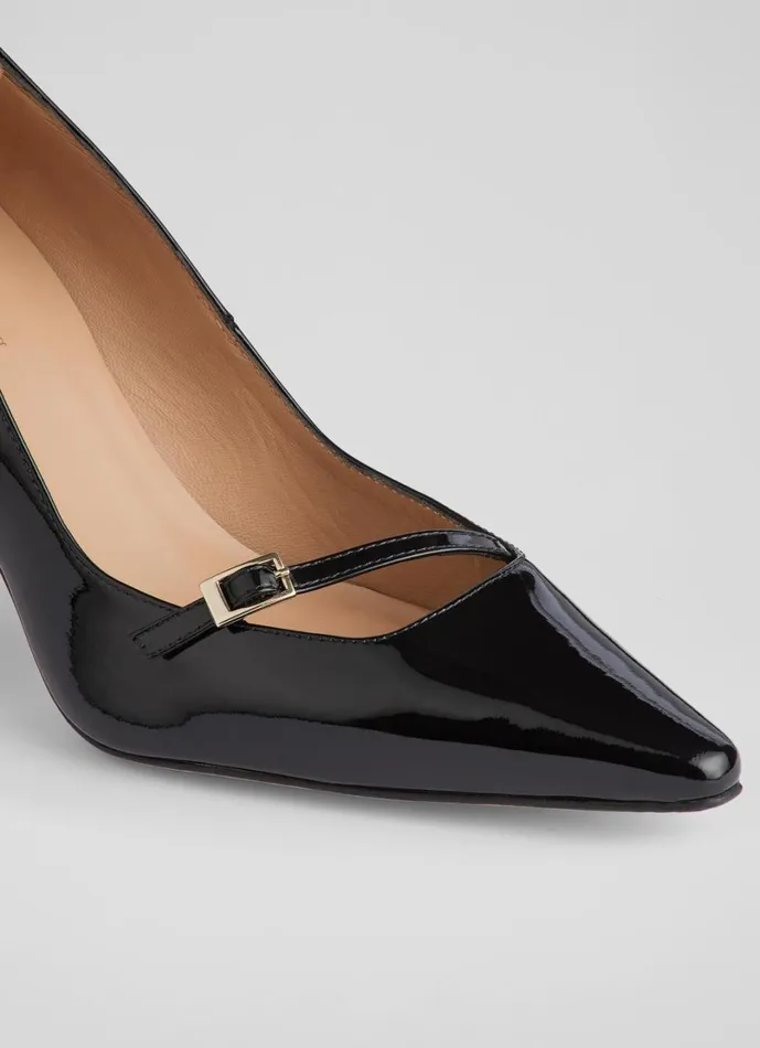 LKBennett Court Shoes Women Larna Black Leather Fine Strap Buckle Court Shoes LKBennett Court Shoes Women Larna Black Leather Fine Strap Buckle Court Shoes