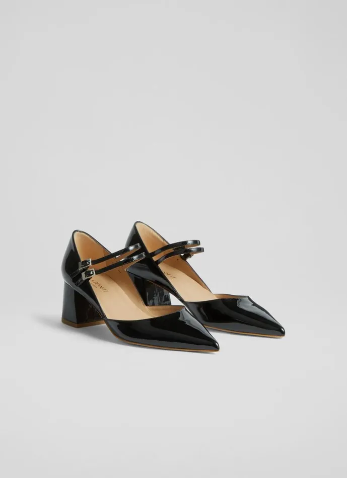 LKBennett Court Shoes Women Savannah Black Patent Mary Janes LKBennett Court Shoes Women Savannah Black Patent Mary Janes