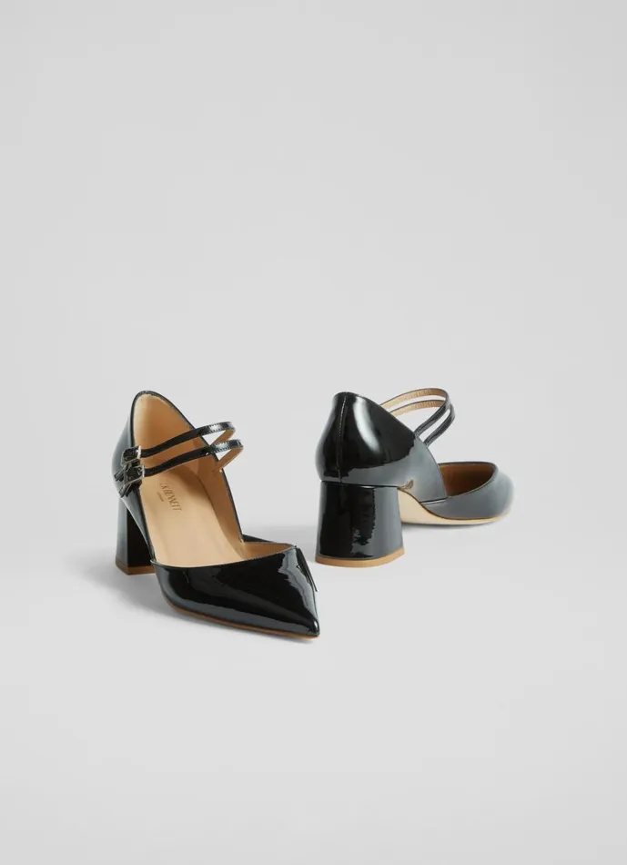 LKBennett Court Shoes Women Savannah Black Patent Mary Janes LKBennett Court Shoes Women Savannah Black Patent Mary Janes