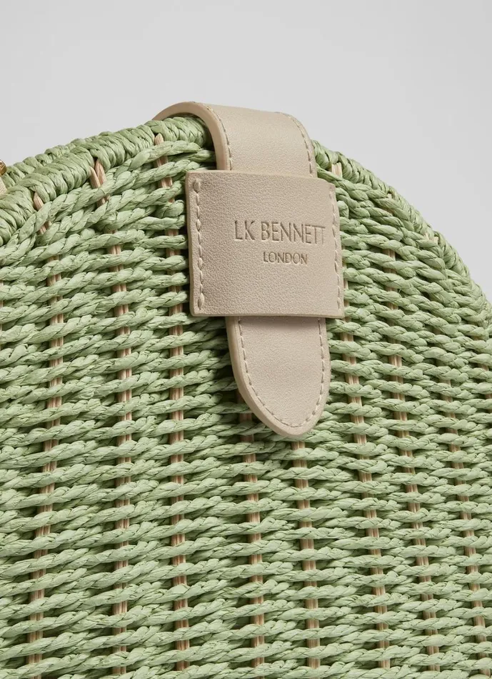 LKBennett CrossBody Bags Women Lorena Green Wicker Shoulder Bag LKBennett CrossBody Bags Women Lorena Green Wicker Shoulder Bag