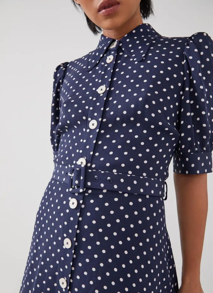 LKBennett Dresses Women Valerie Petite Navy And Cream Shirt Dress