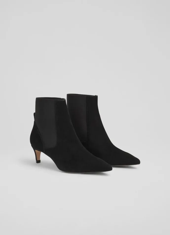 LKBennett Kitten Heels Women Adya Black Kitten Heel Elastic Gusset Boot LKBennett Kitten Heels Women Adya Black Kitten Heel Elastic Gusset Boot