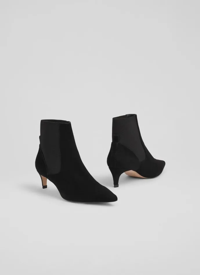 LKBennett Kitten Heels Women Adya Black Kitten Heel Elastic Gusset Boot LKBennett Kitten Heels Women Adya Black Kitten Heel Elastic Gusset Boot