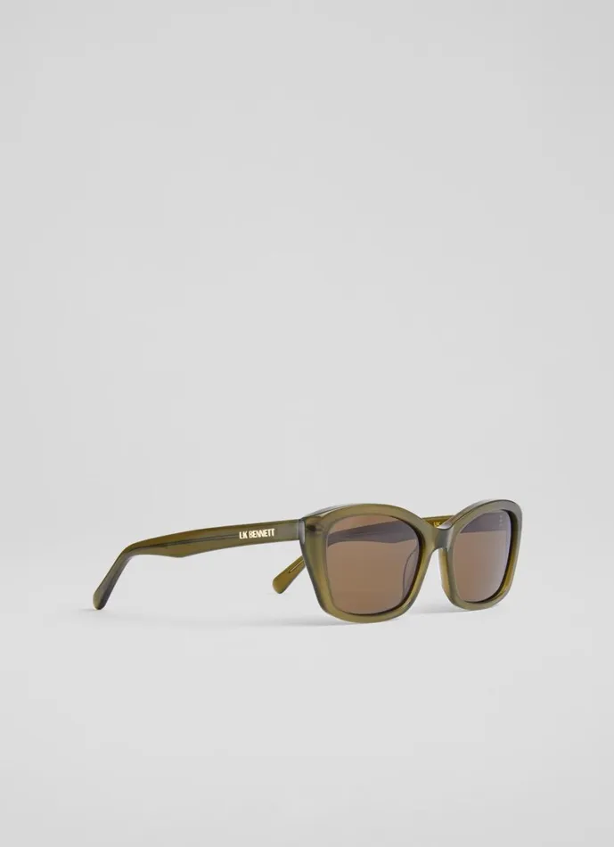 LKBennett Sunglasses Women Celeste Green Acetate Sunglasses LKBennett Sunglasses Women Celeste Green Acetate Sunglasses